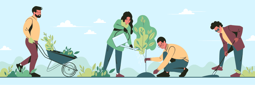 Volunteering in community gardening and environmental activities in Ireland.